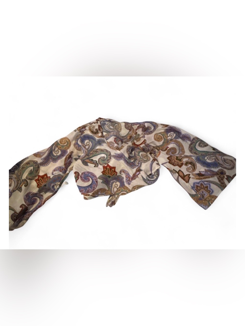 GAIA Women’s Paisley Long-Sleeve Tie-Front Top - Cream Multi